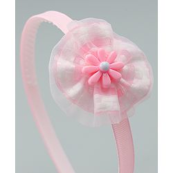 Babyhug Free Size Hair Band With Floral Applique - Pink