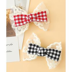 Babyhug Bow & Butterfly Clips Free Size Pack of 2 - Red & Black
