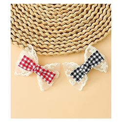 Babyhug Bow & Butterfly Clips Free Size Pack of 2 - Red & Black