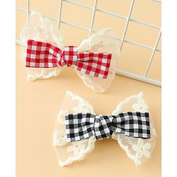 Babyhug Bow & Butterfly Clips Free Size Pack of 2 - Red & Black