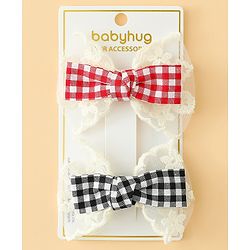 Babyhug Bow & Butterfly Clips Free Size Pack of 2 - Red & Black