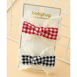 Babyhug Bow & Butterfly Clips Free Size Pack of 2 - Red & Black