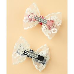 Babyhug Bow & Butterfly Clips Free Size Pack of 2 - Red & Black