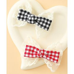 Babyhug Bow & Butterfly Clips Free Size Pack of 2 - Red & Black