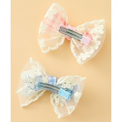 Babyhug Bow & Butterfly Clips Free Size Pack of 2 - Red & Black