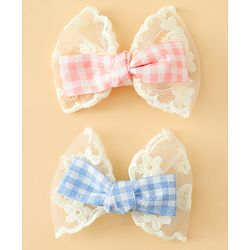 Babyhug Bow & Butterfly Clips Free Size Pack of 2 - Red & Black