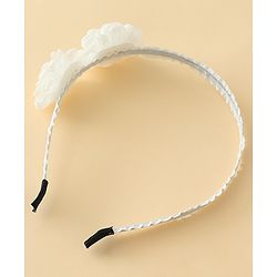 Babyhug Hair Bands With Floral Applique - Black
