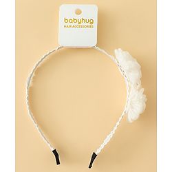 Babyhug Hair Bands With Floral Applique - Black