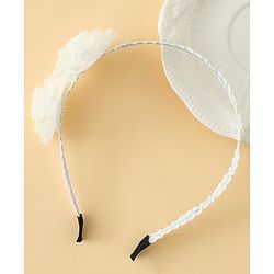 Babyhug Hair Bands With Floral Applique - Black