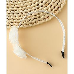 Babyhug Hair Bands With Floral Applique - Black