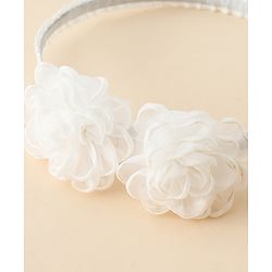 Babyhug Hair Bands With Floral Applique - Black