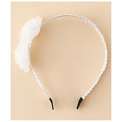 Babyhug Hair Bands With Floral Applique - Black