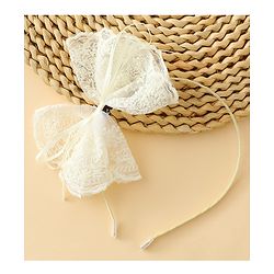 Babyhug Hair Band With Bow Applique - Beige