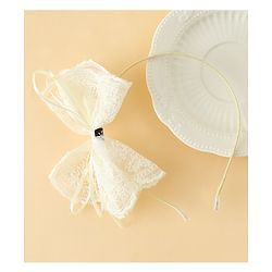 Babyhug Hair Band With Bow Applique - Beige