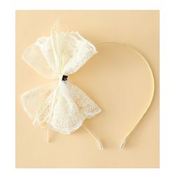 Babyhug Hair Band With Bow Applique - Beige