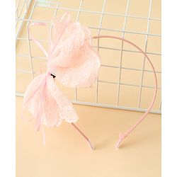 Babyhug Hair Band With Bow Applique - Beige