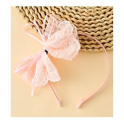 Babyhug Hair Band With Bow Applique - Beige