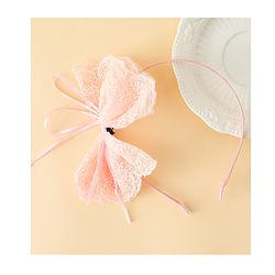 Babyhug Hair Band With Bow Applique - Beige