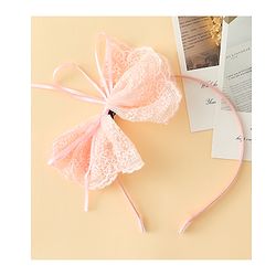 Babyhug Hair Band With Bow Applique - Beige