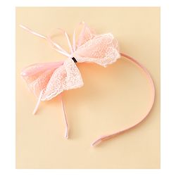 Babyhug Hair Band With Bow Applique - Beige