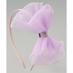 Babyhug Hair Band With Bow Applique - Purple
