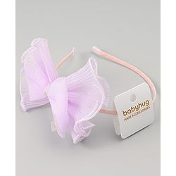 Babyhug Hair Band With Bow Applique - Purple
