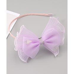 Babyhug Hair Band With Bow Applique - Purple