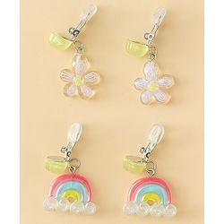 Babyhug Earrings with Floral & Rainbow Pack of 2 - Multicolor