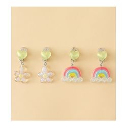 Babyhug Earrings with Floral & Rainbow Pack of 2 - Multicolor