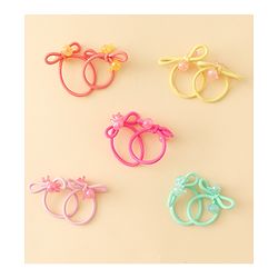 Babyhug Hair Rubber Bands with Bunny Applique Free Size Pack of 10 - Multicolor
