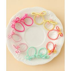 Babyhug Hair Rubber Bands with Bunny Applique Free Size Pack of 10 - Multicolor