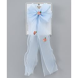Babyhug Bow & Butterfly Clip with Floral Embroidery Free Size - Pink