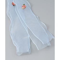 Babyhug Bow & Butterfly Clip with Floral Embroidery Free Size - Pink