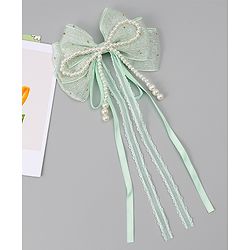 Babyhug Free Size Bow & Butterfly Clips - Green