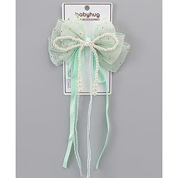 Babyhug Free Size Bow & Butterfly Clips - Green