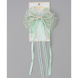 Babyhug Free Size Bow & Butterfly Clips - Green