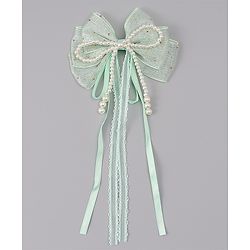 Babyhug Free Size Bow & Butterfly Clips - Green