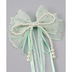 Babyhug Free Size Bow & Butterfly Clips - Green