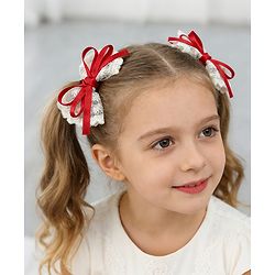 Babyhug Free Size Bow & Butterfly Clips Pack of 2 - Red