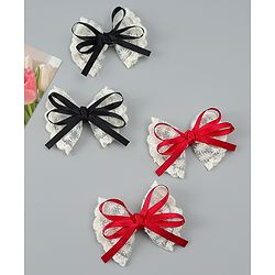Babyhug Free Size Bow & Butterfly Clips Pack of 2 - Red