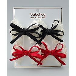 Babyhug Free Size Bow & Butterfly Clips Pack of 2 - Red