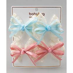 Babyhug Free Size Bow & Butterfly Clips Pack of 2 - Red