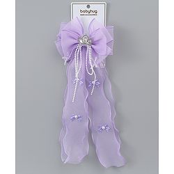 Babyhug Free Size Bow Clip with Crown Applique -  Purple