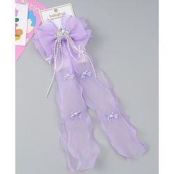 Babyhug Free Size Bow Clip with Crown Applique -  Purple
