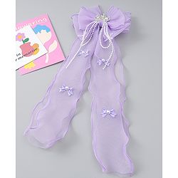 Babyhug Free Size Bow Clip with Crown Applique -  Purple