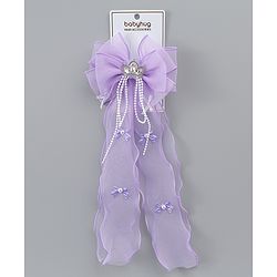 Babyhug Free Size Bow Clip with Crown Applique -  Purple