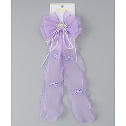 Babyhug Free Size Bow Clip with Crown Applique -  Purple
