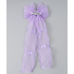 Babyhug Free Size Bow Clip with Crown Applique -  Purple
