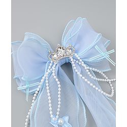 Babyhug Free Size Bow Clip with Crown Applique -  Purple
