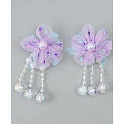 Babyhug Hair Clips with Floral Applique Pack of 2 Free Size - Purple